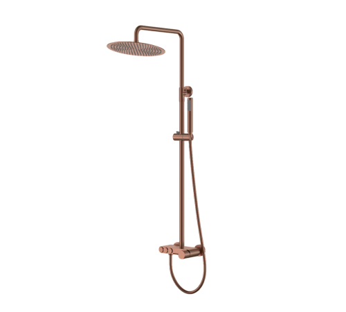 Душевая стойка со смесителем Boheme Stick верхний душ 30 см бронза 128-BRB