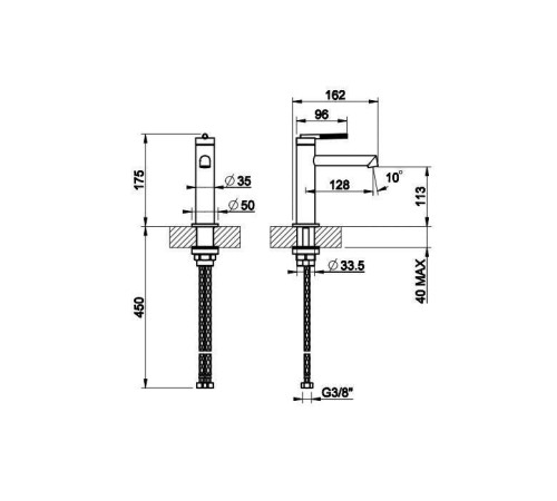 Смеситель для раковины Gessi Ingranaggio без донного клапана хром 63502#031