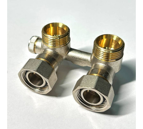 Узел радиаторный угловой Pettinaroli 191N 3/4 EK x 3/4 EK с байпасом 191N3301