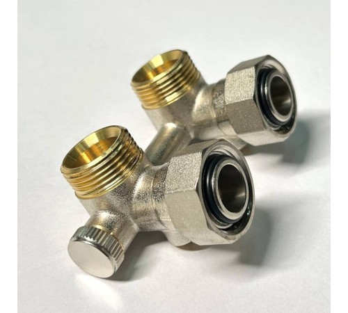 Узел радиаторный угловой Pettinaroli 191N 3/4 EK x 3/4 EK с байпасом 191N3301