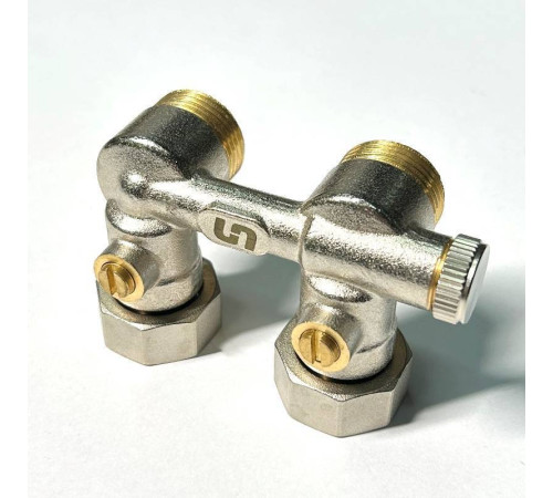 Узел радиаторный угловой Pettinaroli 191N 3/4 EK x 3/4 EK с байпасом 191N3301