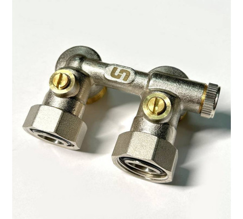 Узел радиаторный угловой Pettinaroli 191N 3/4 EK x 3/4 EK с байпасом 191N3301