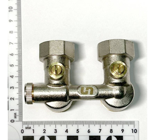 Узел радиаторный угловой Pettinaroli 191N 3/4 EK x 3/4 EK с байпасом 191N3301