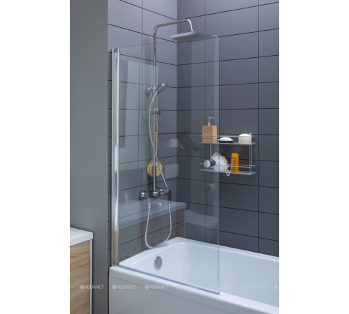 Шторка для ванны Aquanet Alfa 1 750x1350 мм прозрачное стекло профиль хром NF6211