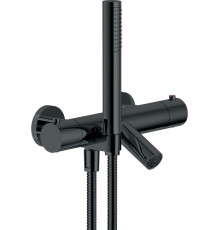 Смеситель термостатический для ванны Nobili Velis с ручным душем и шлангом 150 см глянцевый черный VE125010/2FLP