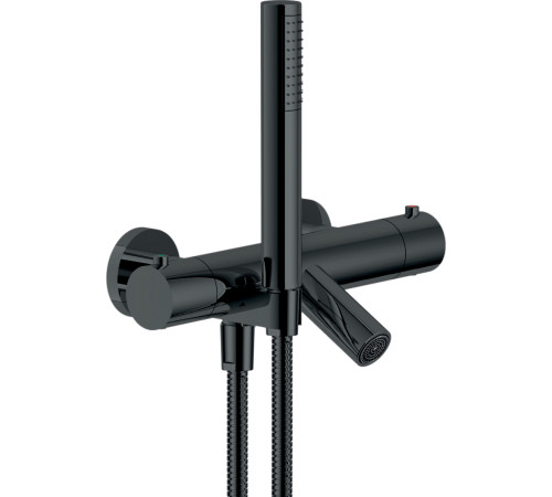 Смеситель термостатический для ванны Nobili Velis с ручным душем и шлангом 150 см глянцевый черный VE125010/2FLP