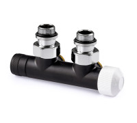 Узел нижнего подключения термостатический SR Rubinetterie угловой правый 1/2 x 3/4 E черный матовый 0684-1500VCES