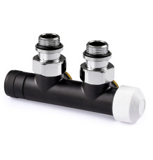 Узел нижнего подключения термостатический SR Rubinetterie угловой правый 1/2 x 3/4 E черный матовый 0684-1500VCES