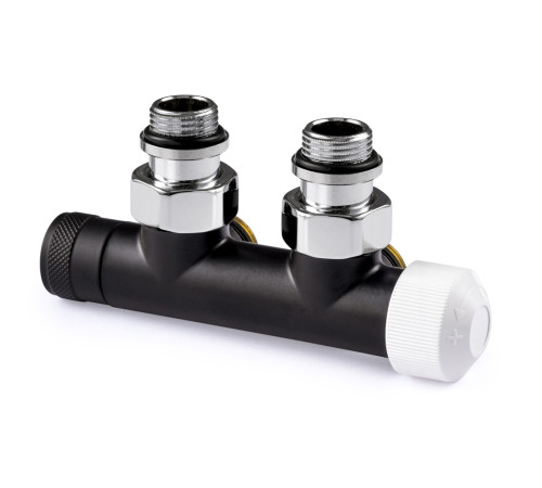 Узел нижнего подключения термостатический SR Rubinetterie угловой правый 1/2 x 3/4 E черный матовый 0684-1500VCES