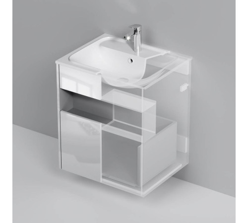 База под раковину AM.PM Func 60 см с нишей и 1 ящиком белый глянец M8FFUX0601WG