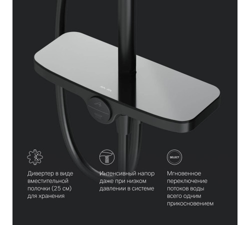 Душевая система AM.PM Like черный матовый F0780222