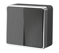 Выключатель двухклавишный Gallant графит рифленый W5020004