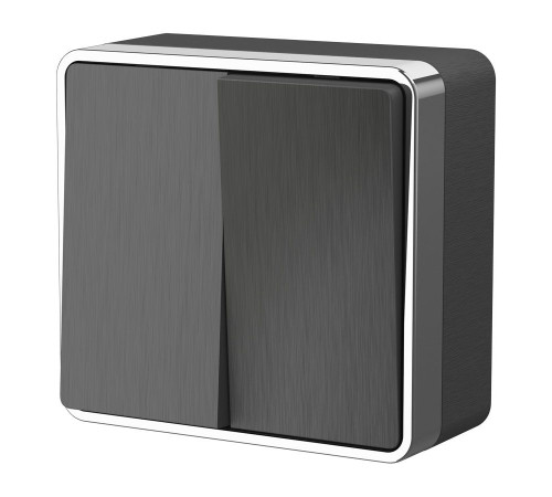 Выключатель двухклавишный Gallant графит рифленый W5020004