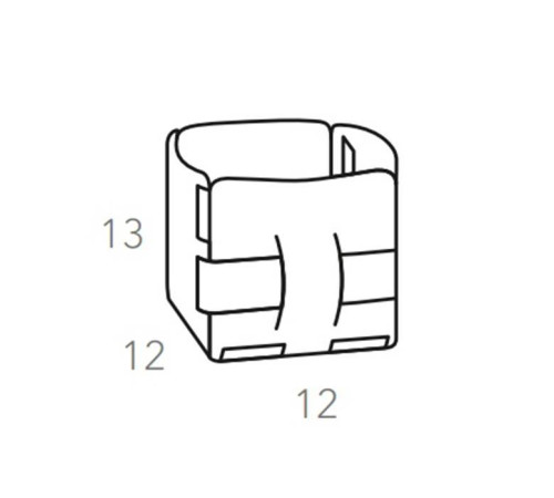 Корзинка ADJ Mini Bottega 12х12х13 см панна котта/белый 1013.16/10