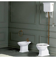 Унитаз напольный SIMAS Lante 38.5х58 см выпуск в стену высокий бачок бронза белый LA02bi/LA06bi/LAMN bi/R01br