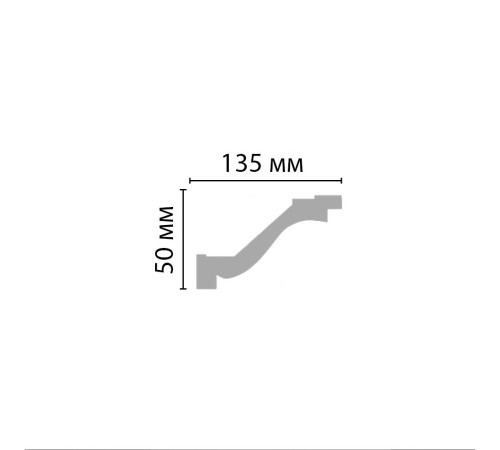 Плинтус потолочный гладкий Decomaster 50х135х2400 мм 96331