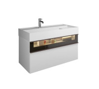 Тумба с раковиной Burgbad Yumo 101.5x47x48 см подвесная белый глянец SFMX102F3193C0001*1