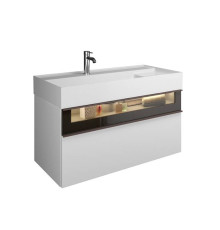 Тумба с раковиной Burgbad Yumo 101.5x47x48 см подвесная белый глянец SFMX102F3193C0001*1