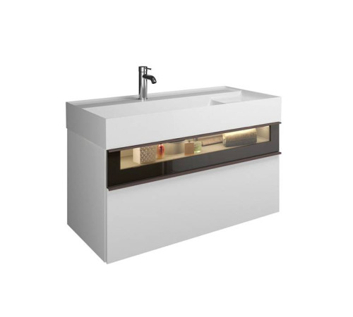 Тумба с раковиной Burgbad Yumo 101.5x47x48 см подвесная белый глянец SFMX102F3193C0001*1