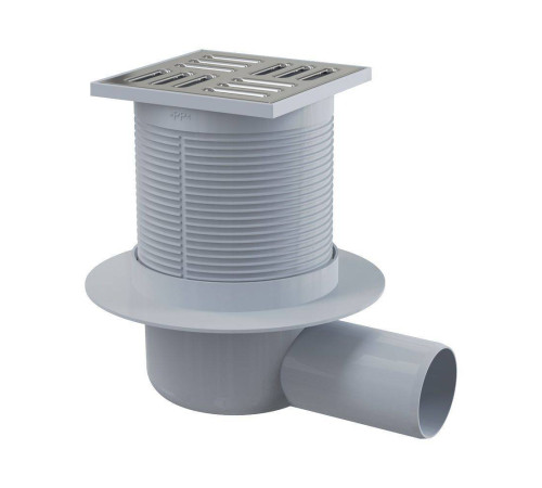 Трап для душа Alca 105х105 мм боковой выпуск 50 мм нержавеющая сталь APV1