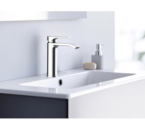 Смеситель для раковины BOSSINI Apice/2 с плоской рукояткой и донным клапаном хром E89608.030