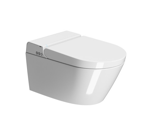 Унитаз-биде подвесной GSI WClean безободковый 590х375 мм белый глянцевый 7418K11