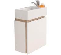 Комплект мебели для ванной AQUATON Эклипс М 65 тумба подвесная эбони светлый левая и раковина Эрис 1A1728K1EK49L