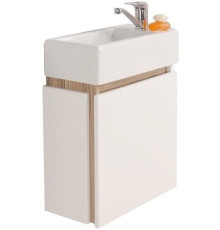 Комплект мебели для ванной AQUATON Эклипс М 65 тумба подвесная эбони светлый левая и раковина Эрис 1A1728K1EK49L