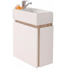 Комплект мебели для ванной AQUATON Эклипс М 65 тумба подвесная эбони светлый правая и раковина Эрис 1A1728K1EK49R