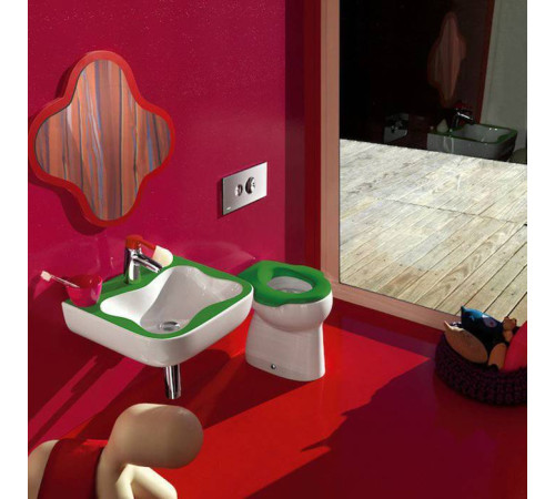 Раковина подвесная Laufen Florakids 45х41х14 см 1 отверстие бело-зеленая 8.1503.1.072.104.1