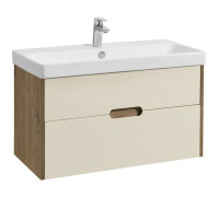 Комплект мебели для ванной Aquaton Оливия 90 Дуб веллингтон с раковиной Адриана 90 1A2544K0OLVG0