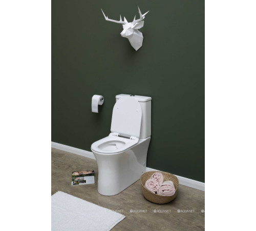 Чаша напольного унитаза Aquanet Roll-C Rimless с сиденьем Soft Close Slimseat Roll-C