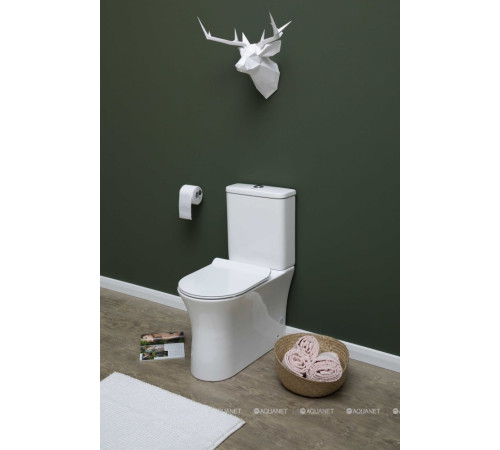 Чаша напольного унитаза Aquanet Roll-C Rimless с сиденьем Soft Close Slimseat Roll-C