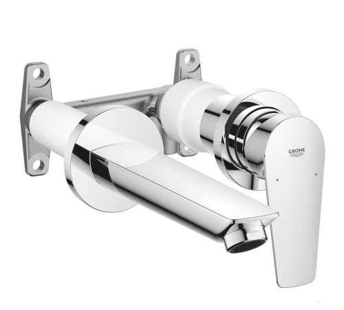 Смеситель для раковины Grohe BauEdge на 2 отверстия настенный хром 20474001