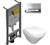 Унитаз с инсталляцией Jacob Delafon Modern Life сиденье микролифт клавиша хром E21773RU-00