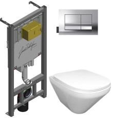 Унитаз с инсталляцией Jacob Delafon Modern Life сиденье микролифт клавиша хром E21773RU-00