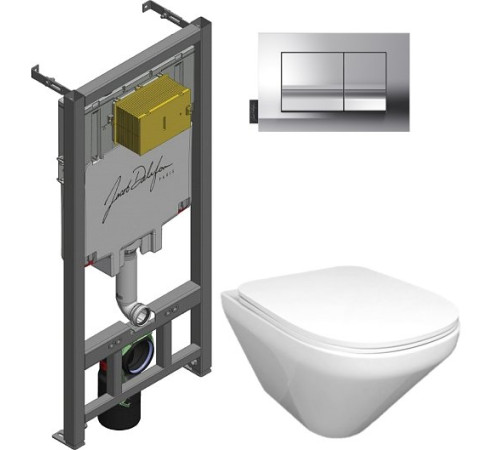 Унитаз с инсталляцией Jacob Delafon Modern Life сиденье микролифт клавиша хром E21773RU-00