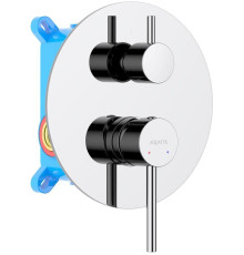 Смеситель для ванны встраиваемый Aquanet Европа 2 режима внешняя и скрытая часть хром AQ1346CR