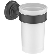 Стакан с держателем Aquanet Классик матовый черный AQ4527MB