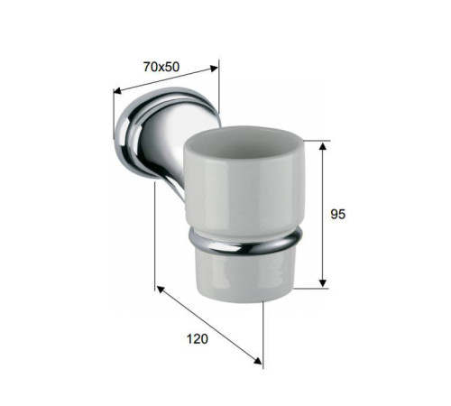 Стакан для зубных щеток Daniel Revival подвесной керамика белый бронза REPB940 br 63