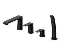 Смеситель для ванны врезной каскадный RAVAK Flat FL 026.20 черный X070176