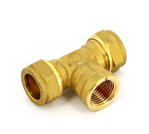 Тройник обжимной Tiemme 18х1/2х18 мм внутренняя резьба 1100071