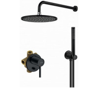 Душевой набор 7 в 1 Kludi Bozz верхний душ 250 мм черный матовый 387363976