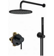 Душевой набор 7 в 1 Kludi Bozz верхний душ 250 мм черный матовый 387363976