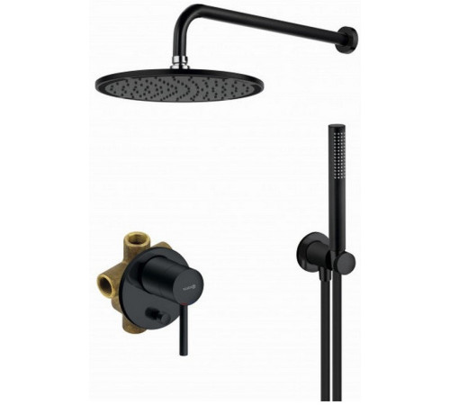 Душевой набор 7 в 1 Kludi Bozz верхний душ 250 мм черный матовый 387363976