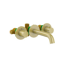 Смеситель для раковины встроенный с термостатом Timo Saona золото матовое 2381/17SM