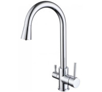 Смеситель для кухни Aquanet Вега с подключением к фильтру полукруглый излив хром AQ1085CR