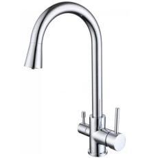 Смеситель для кухни Aquanet Вега с подключением к фильтру полукруглый излив хром AQ1085CR