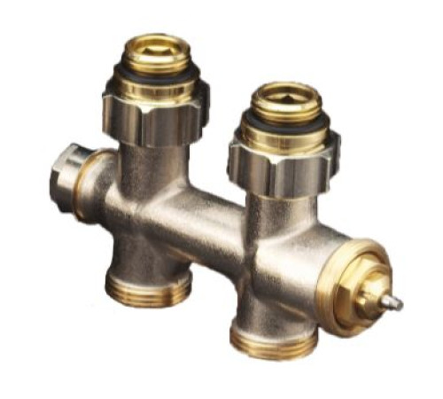 Узел нижнего подключения Oventrop Multiblock T проходной 3/4 x 1/2 НР латунь 1184083
