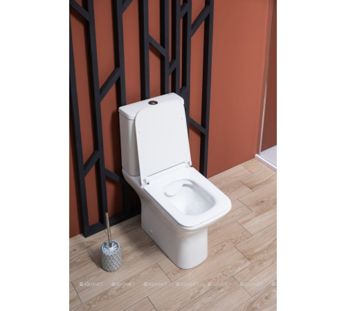 Чаша для унитаза напольного Aquanet Cube 2-C Rimless с сиденьем Soft Close Slim 00240208